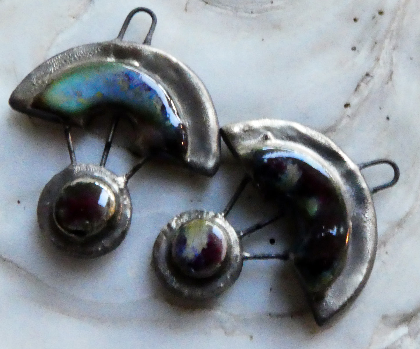 Ceramic Moulded Scoop and Disc Charms - Sailors Delight