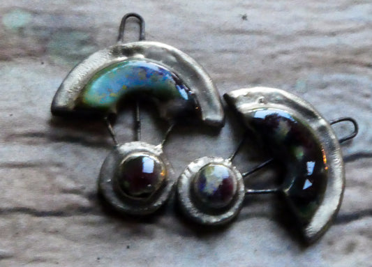 Ceramic Moulded Scoop and Disc Charms - Sailors Delight