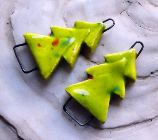 Ceramic Stacked Tree Connectors -Cherry Limeade