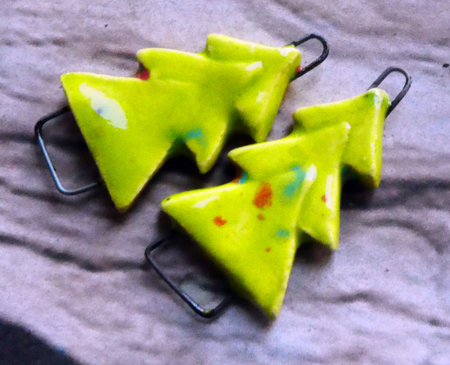 Ceramic Stacked Tree Connectors -Cherry Limeade
