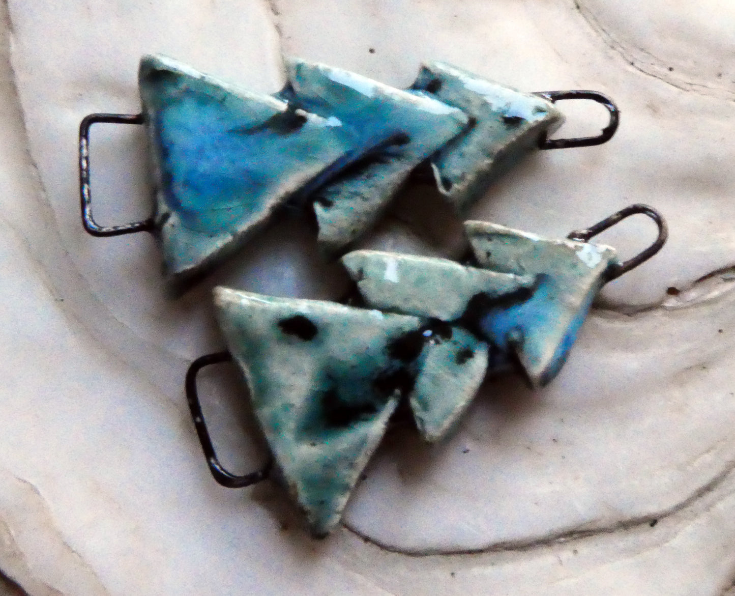 Ceramic Stacked Tree Connectors -Ocean Mist