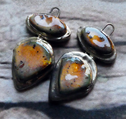 Ceramic Moulded Mixed Shape Charms - Amber Ash