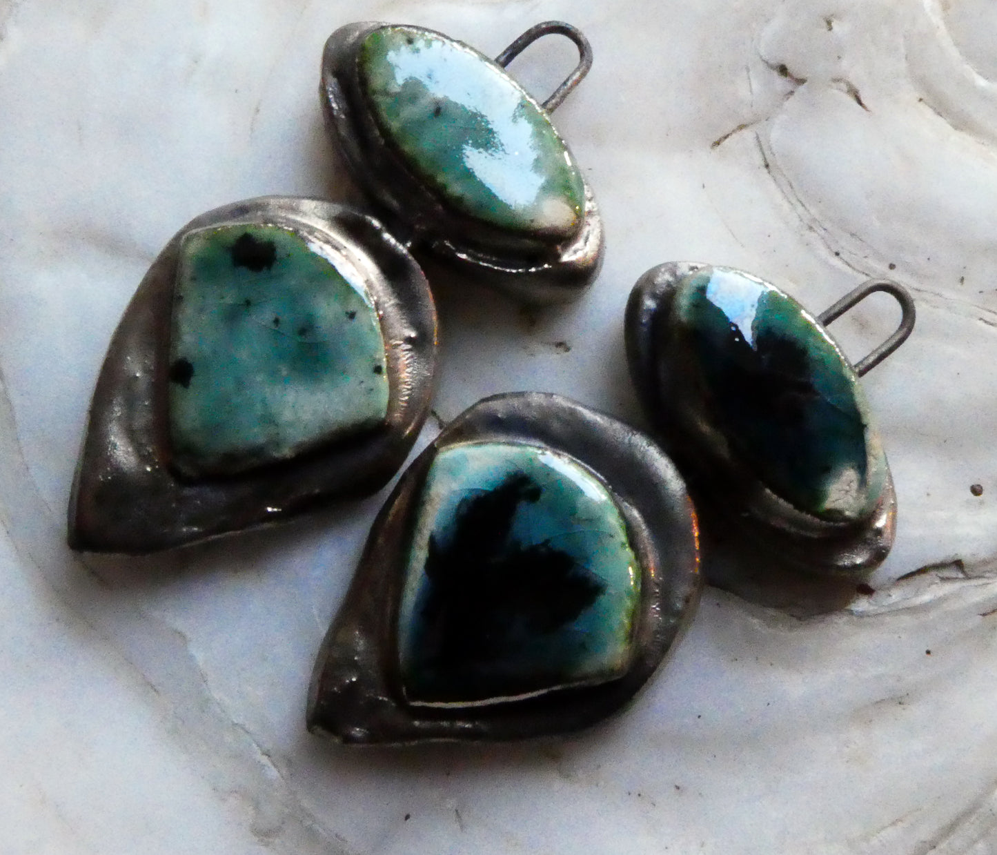 Ceramic Moulded Mixed Shape Charms - Ocean Mist