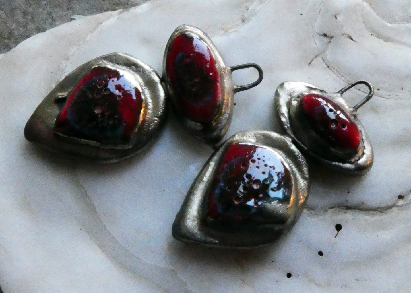 Ceramic Moulded Mixed Shape Charms - Ladybird