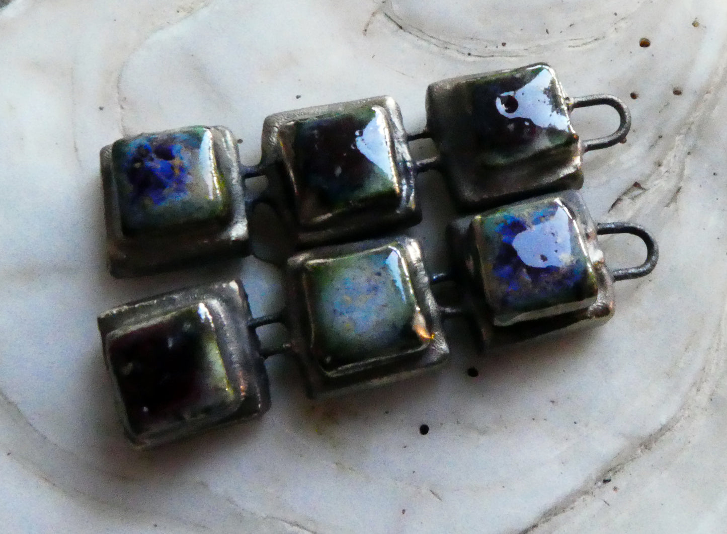 Ceramic Moulded Square Stack Charms - Sailors Delight