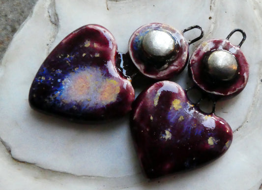 Ceramic Disc and Lotus Charms - Sailors Delight