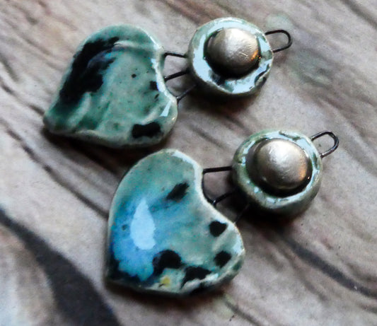 Ceramic Disc and Lotus Charms - Ocean Mist