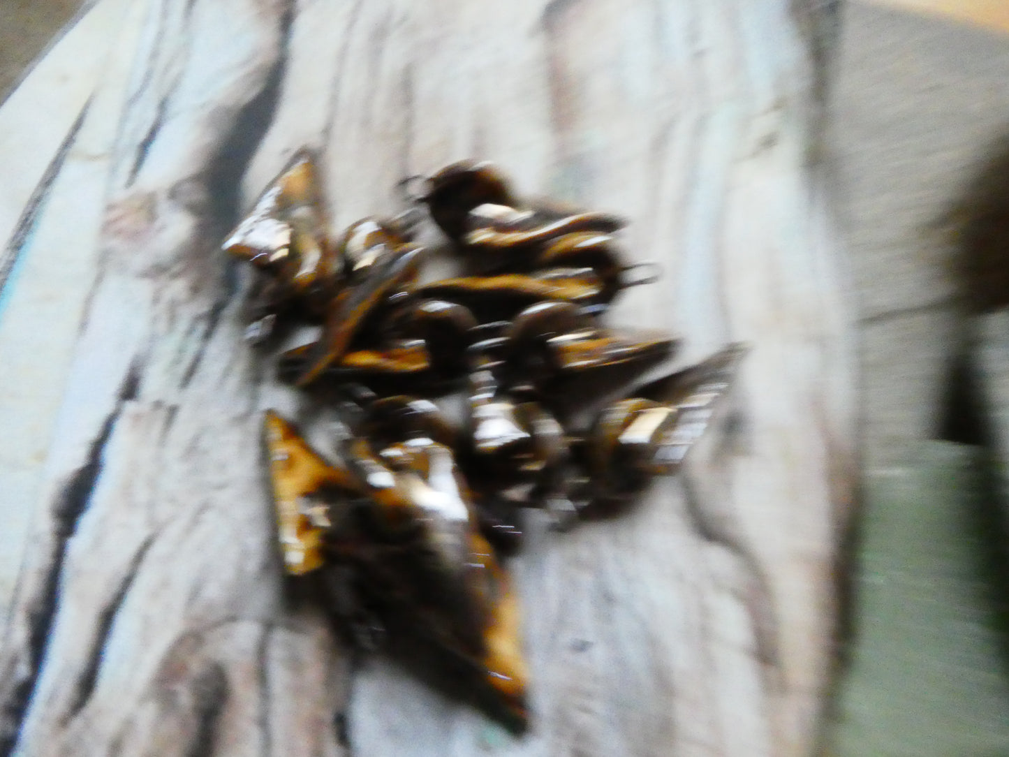 Ceramic Interconnected Dagger Earring Charms -Golden Brown