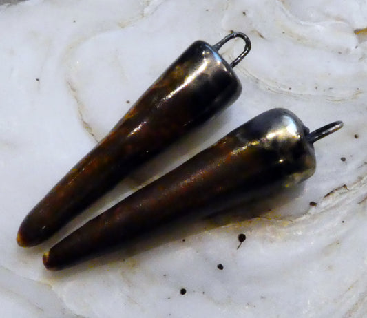 Ceramic Spikes Earring Charms - Rustic Ale