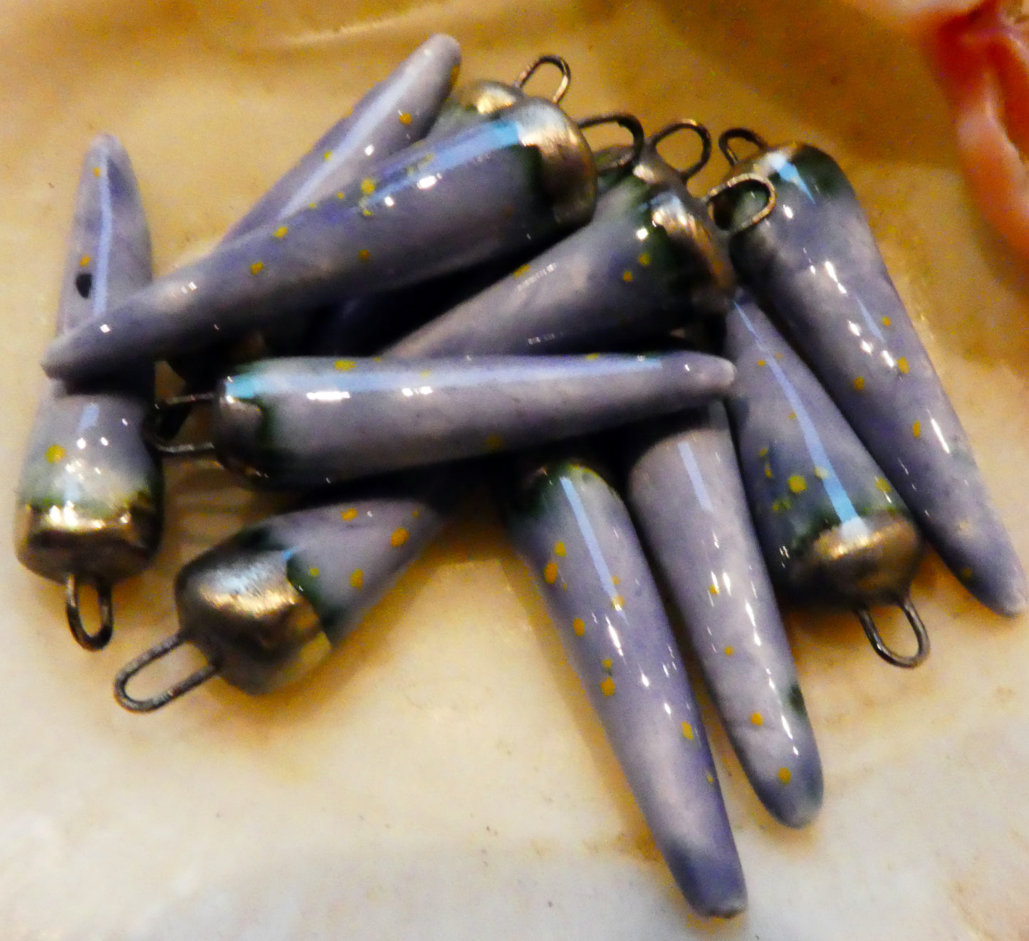 Ceramic Spikes Earring Charms - Peritwinkle