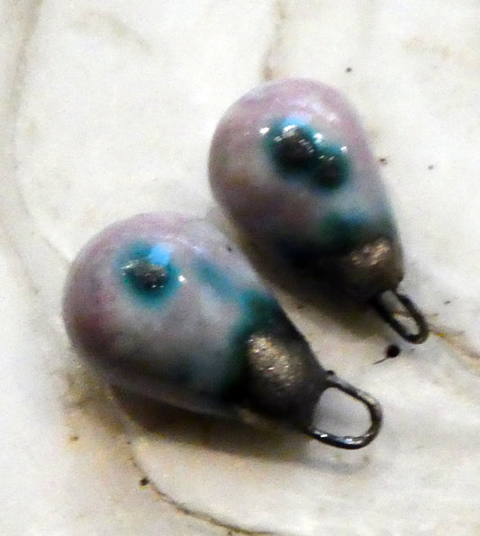 Ceramic Drops Earring Charms - Pink Plum