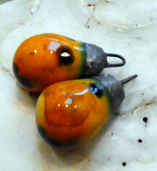 Ceramic Drops Earring Charms - Papaya
