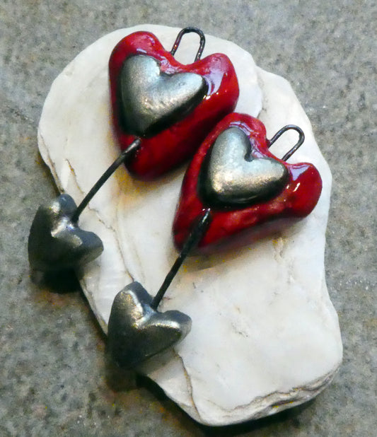 Ceramic Sprouting Heart Earring Charms