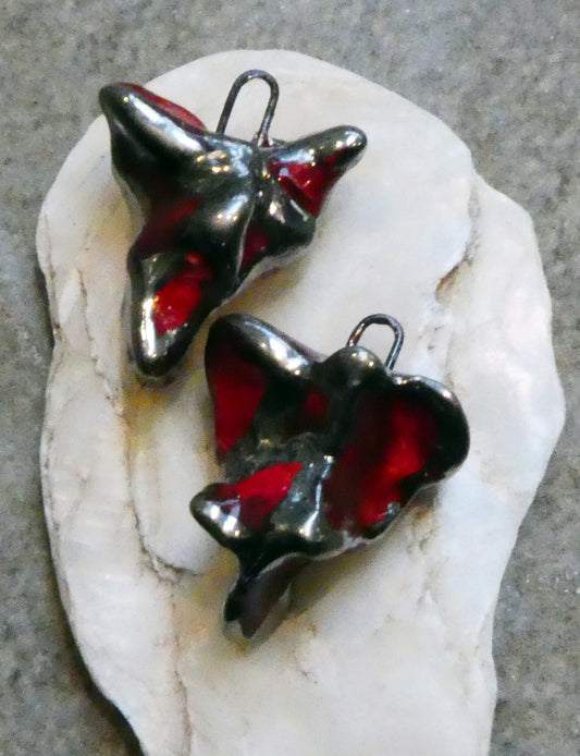 Ceramic Pinched Heart Earring Charms