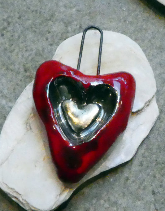 Ceramic Hollow Heart Pendant