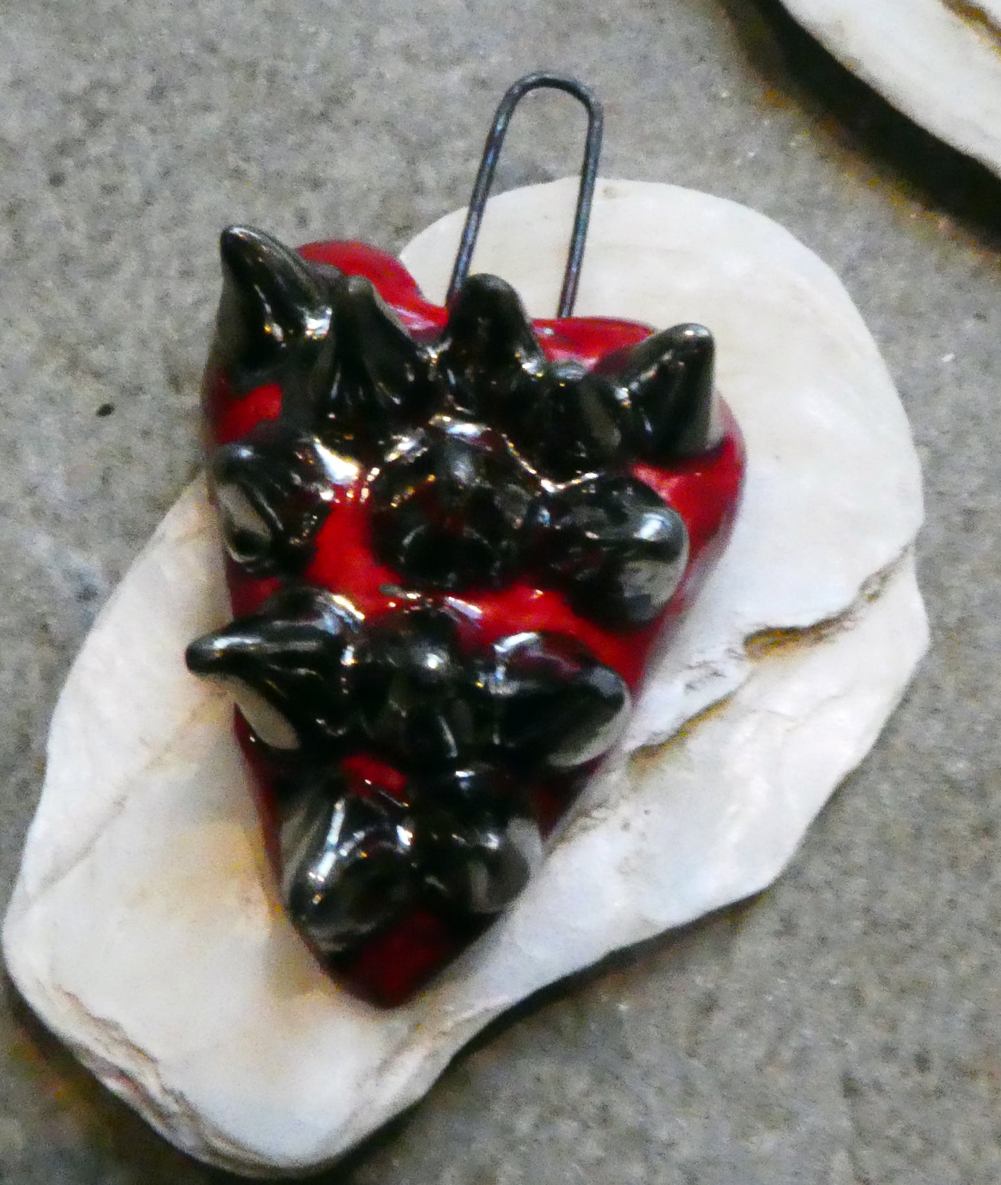Ceramic Spiky Heart Earring Charms