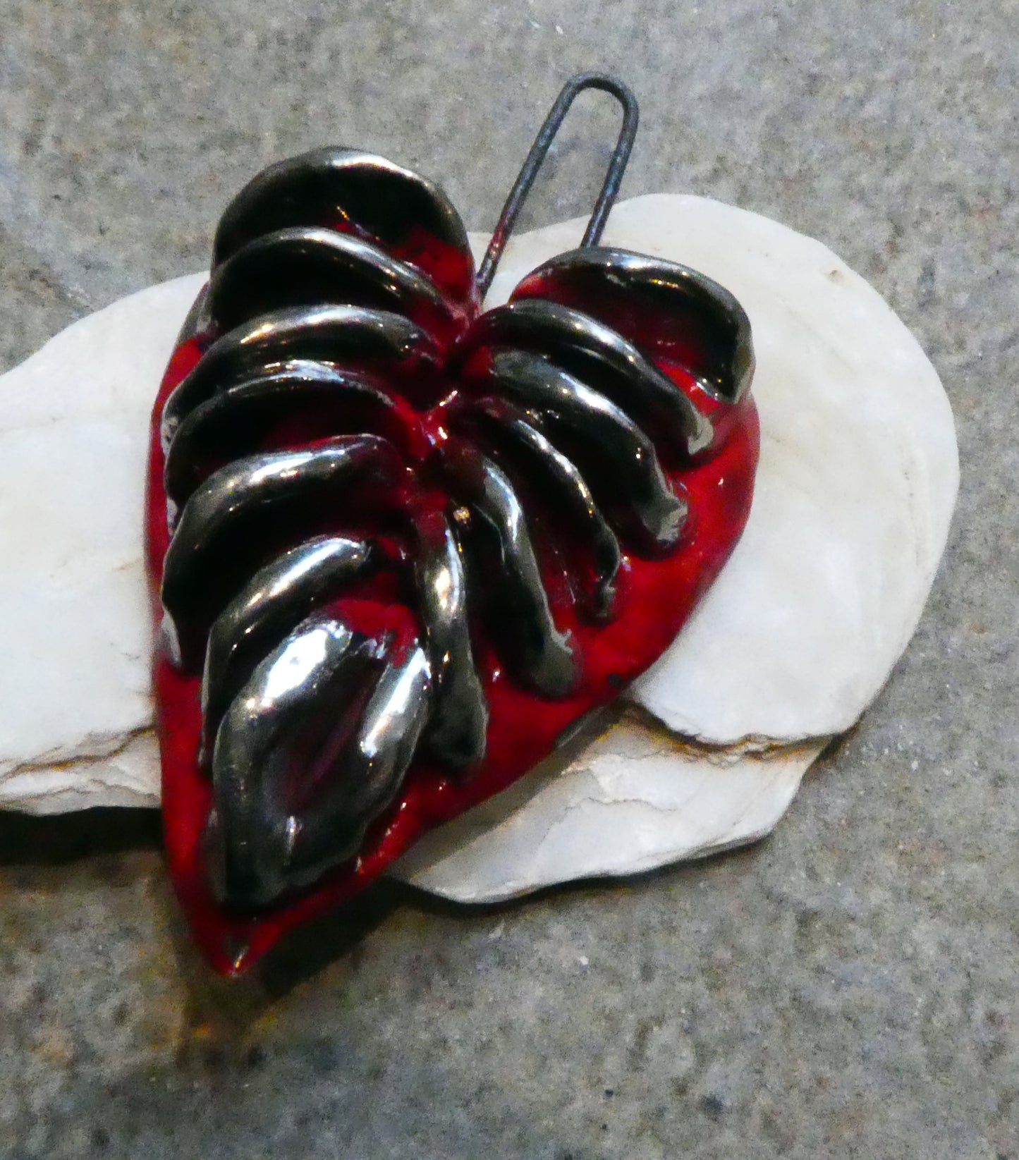 Ceramic Segmented Heart Earring Charms
