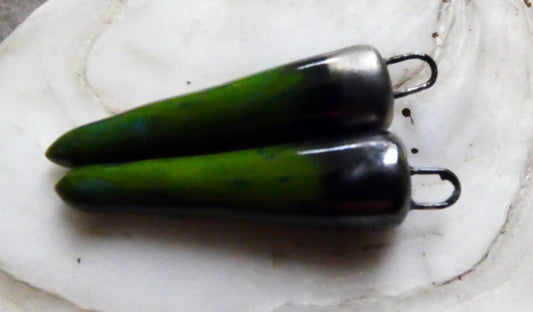 Ceramic Spikes Earring Charms - Spotted Kiwi