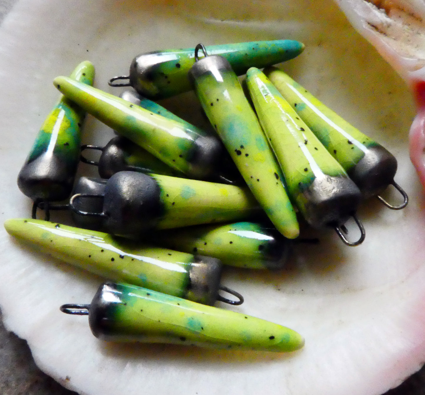 Ceramic Spikes Earring Charms - Meadow