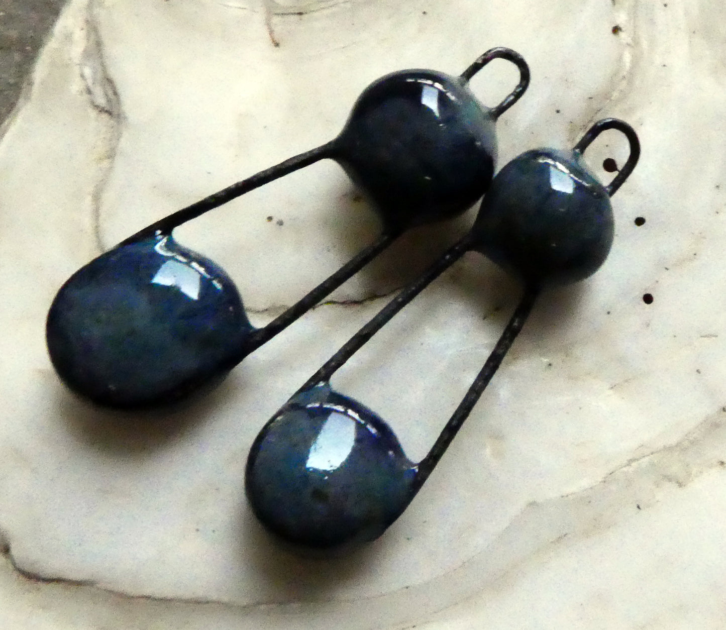 Ceramic Disc Sling Charms - Obsidian
