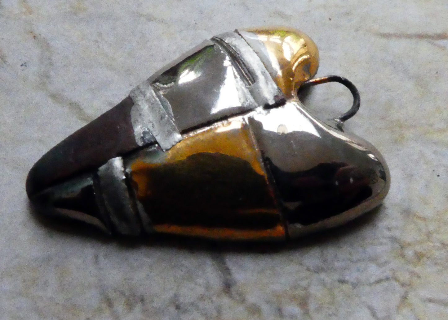 Ceramic Mixed Lustre Heart Pendant