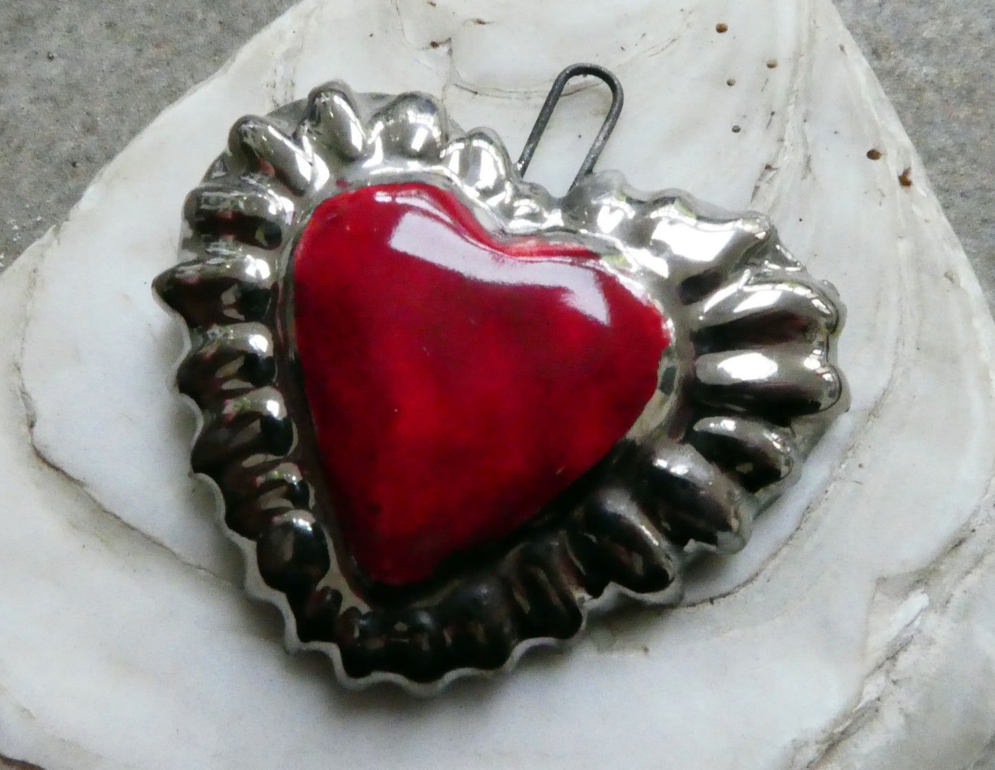 Ceramic Lustre Heart Pendant