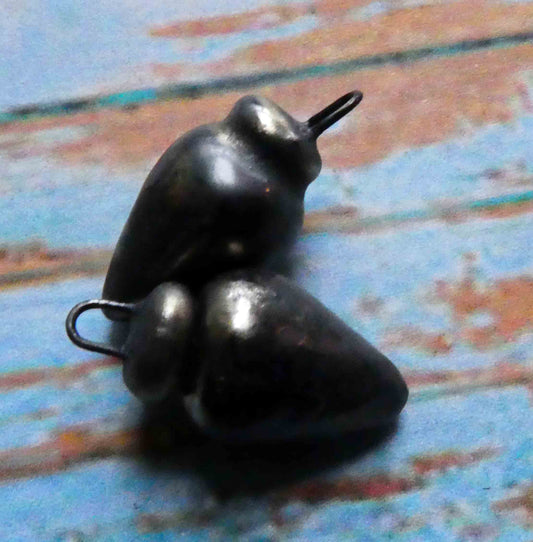 Ceramic Pointy Drop Charms - Pewter