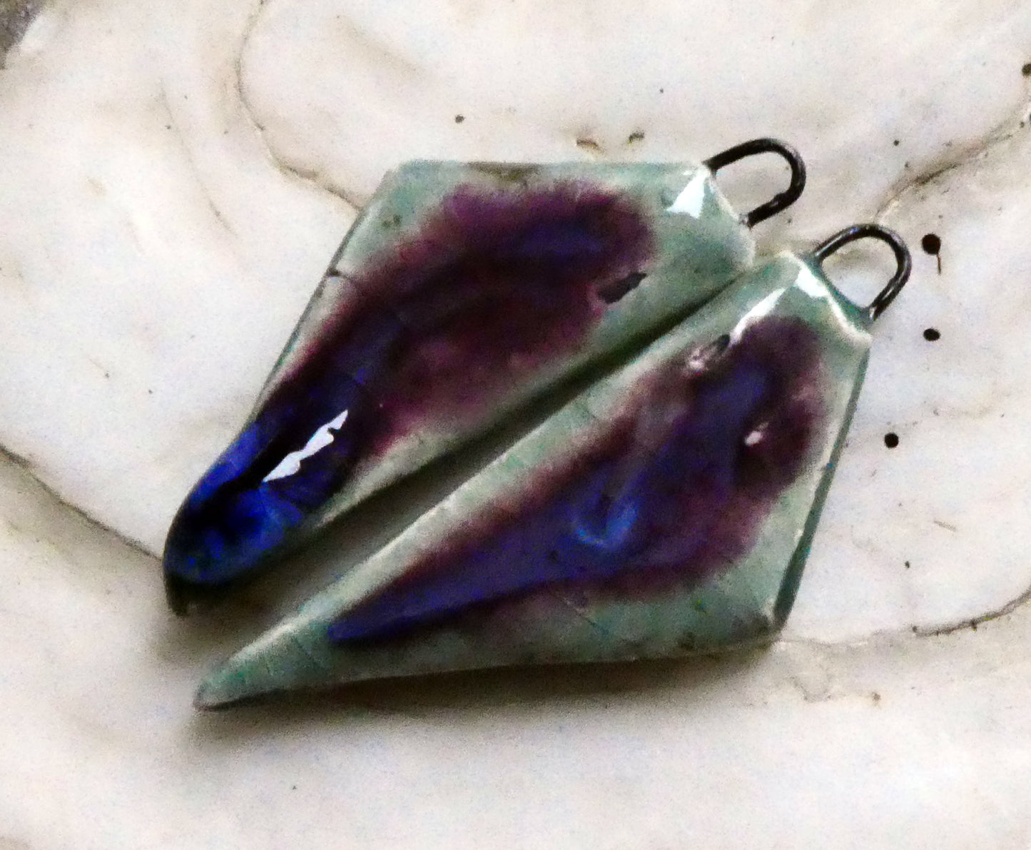 Ceramic Mixed Glaze Stone Cut Charms #1