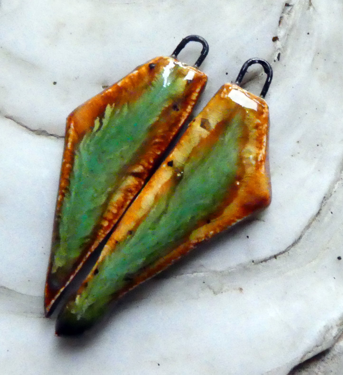 Ceramic Mixed Glaze Stone Cut Charms #6