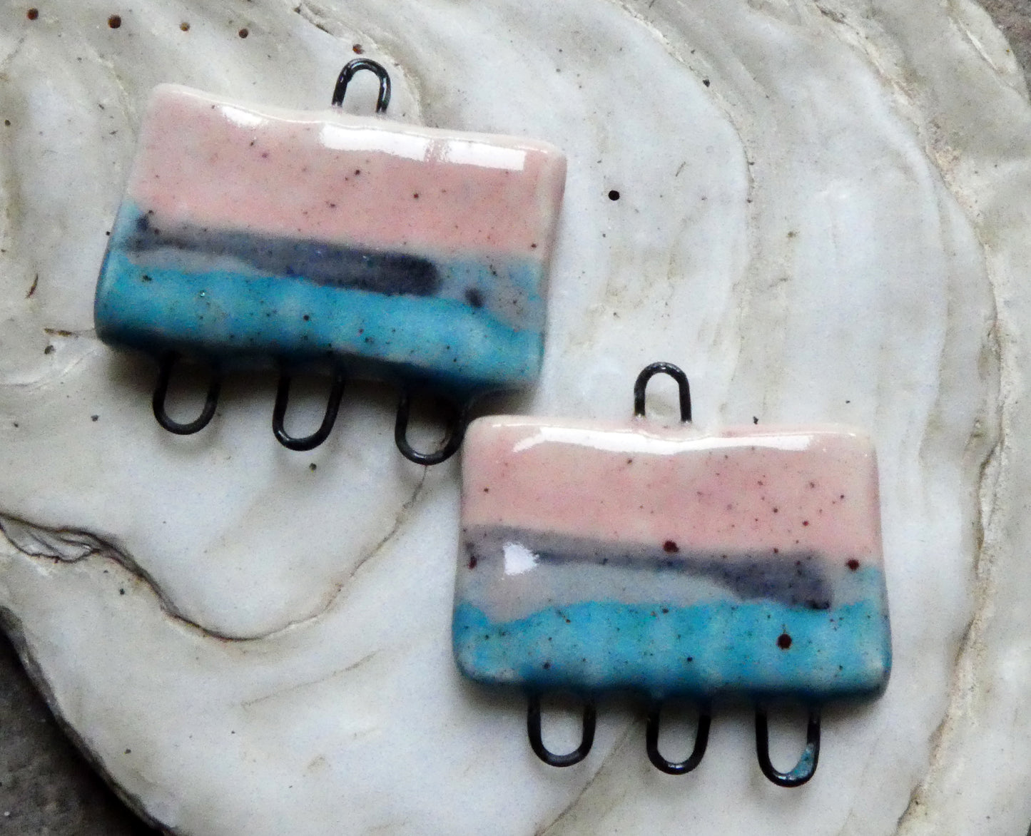 Ceramic Mixed Glaze Rectangle Connectors #1