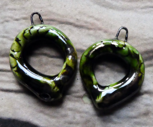 Ceramic Tail-Eating Snake Charms - Algae Bloom