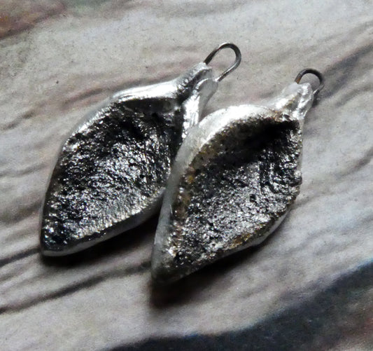 Ceramic Silvery Spangly Scoop Charms #1
