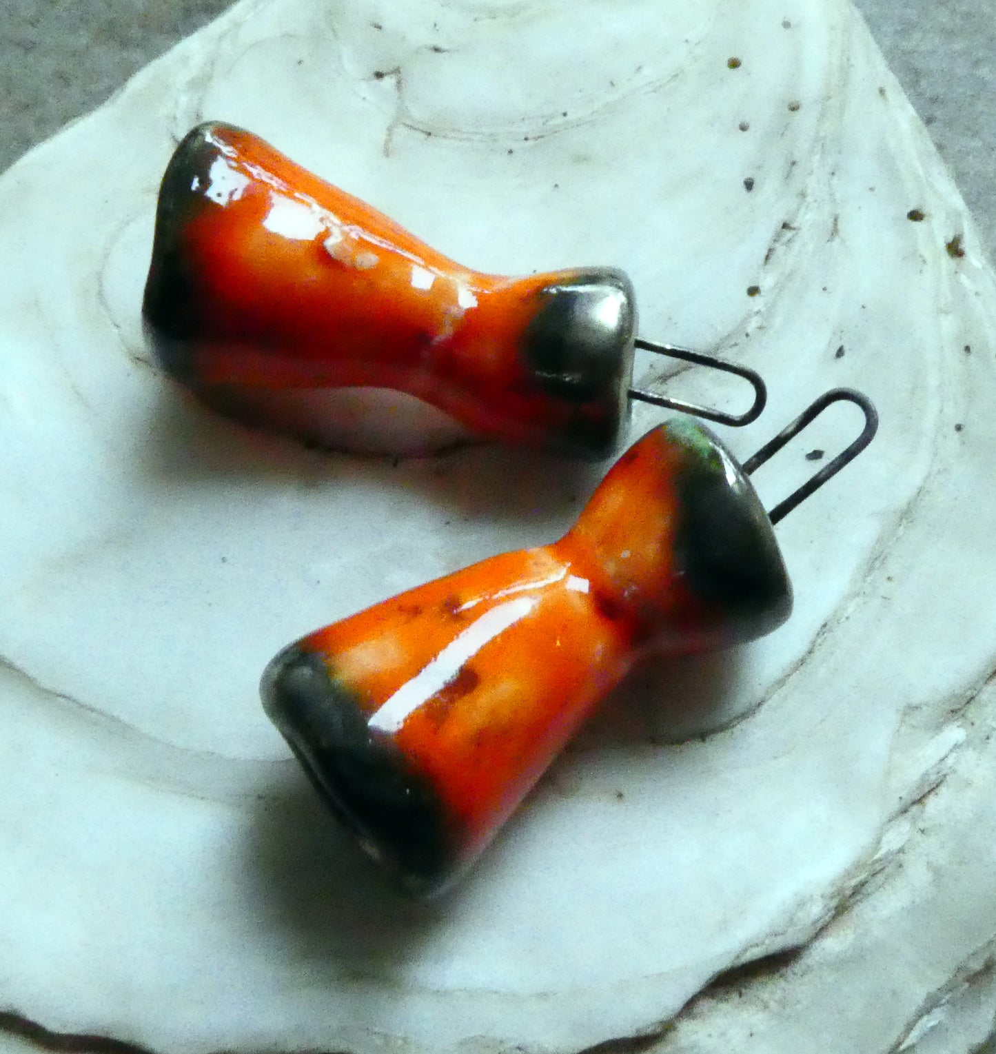 Ceramic Double Cone Charms - Wildfire
