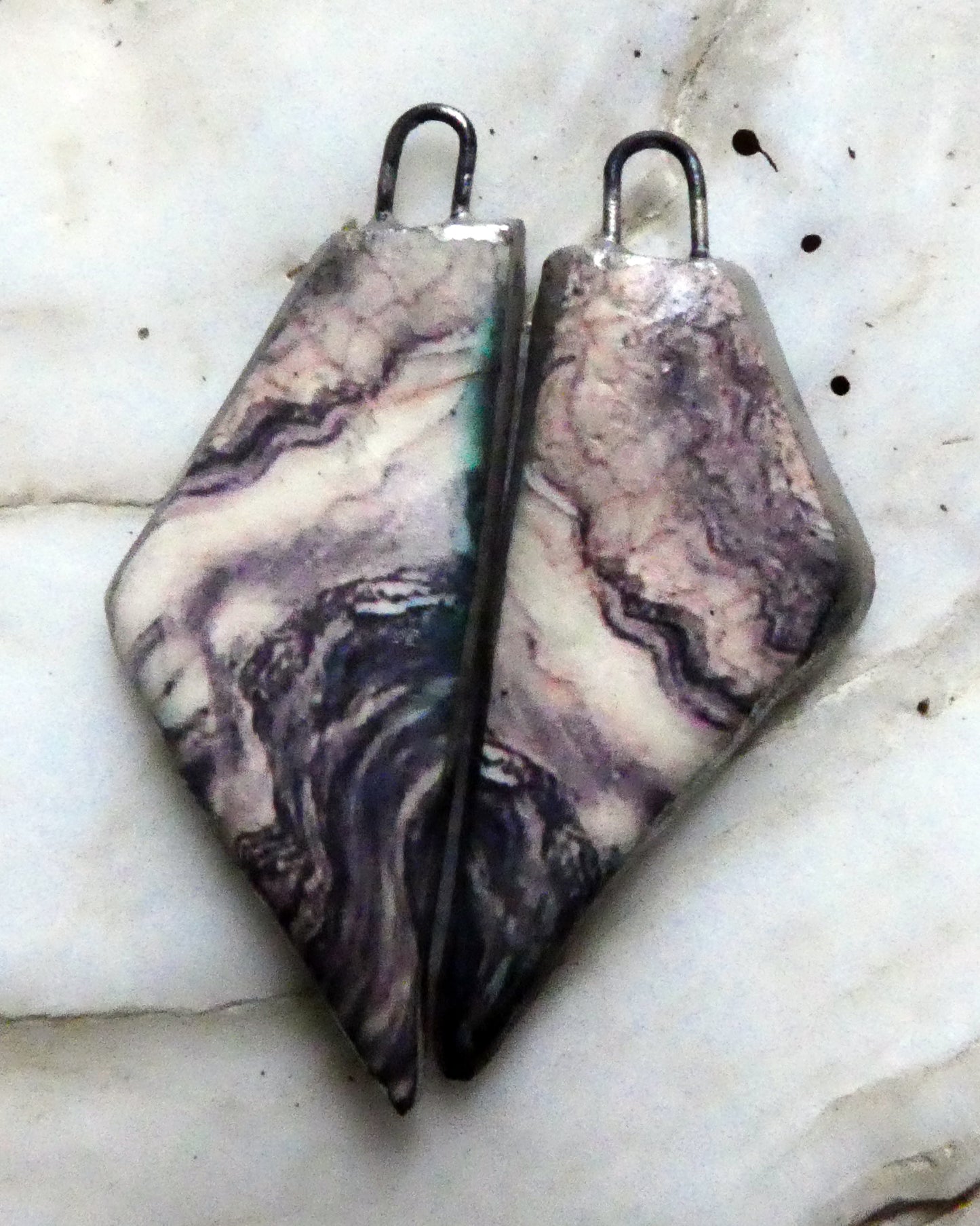 Ceramic Decal Stone Cut Matte Marble Charms -#2