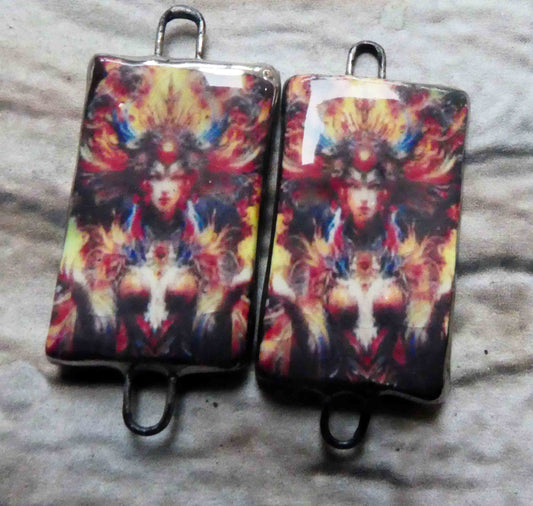 Ceramic Wondrous Women Earring Connectors - #5