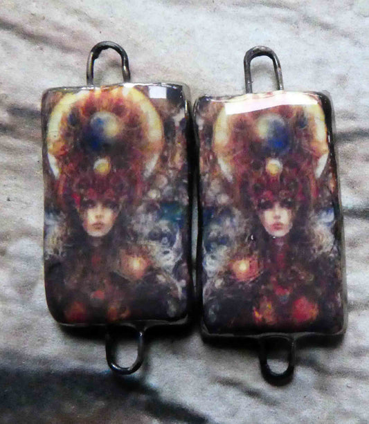Ceramic Wondrous Women Earring Connectors - #8