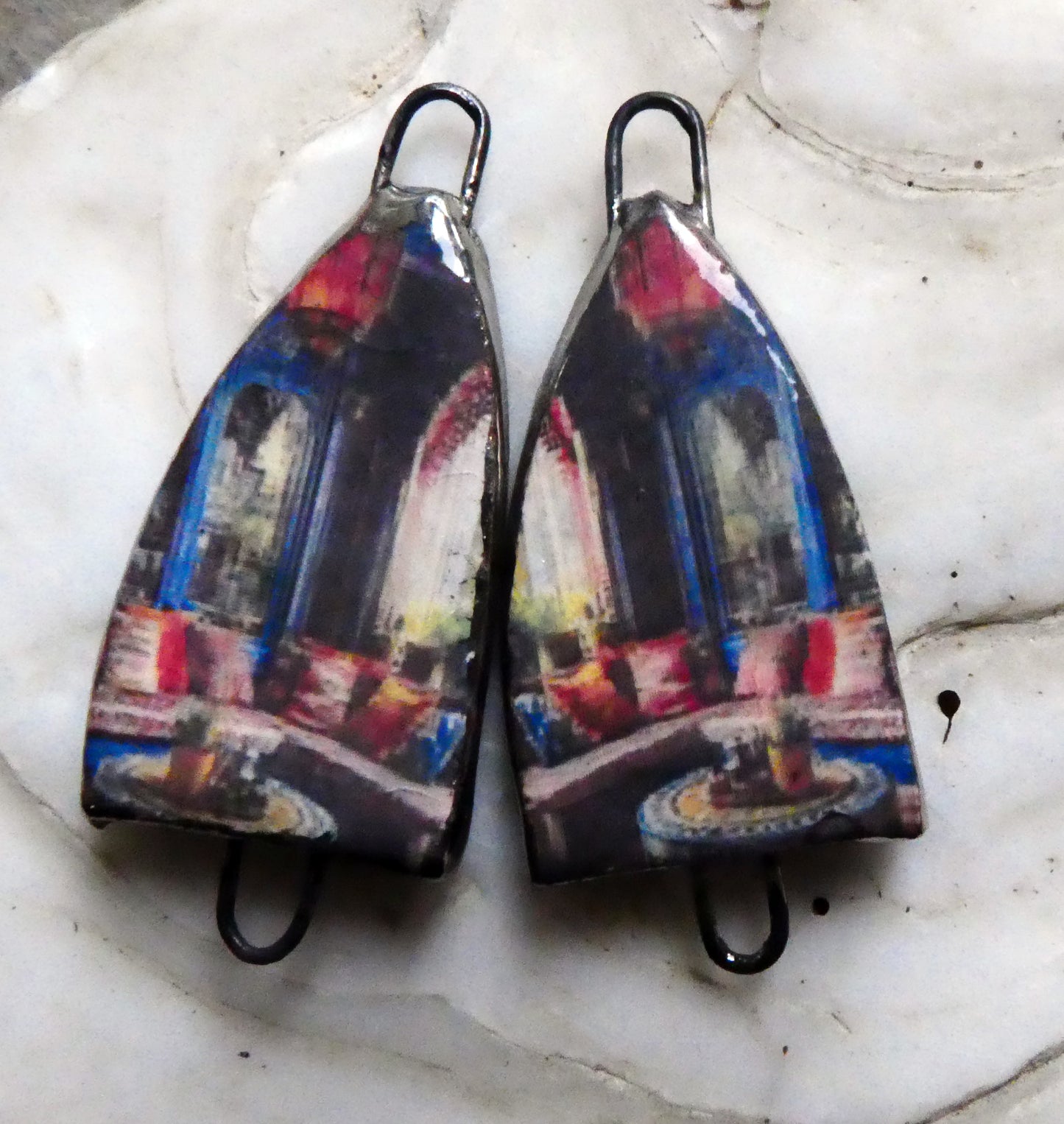 Ceramic Moroccan Mood Earring Connectors - #3