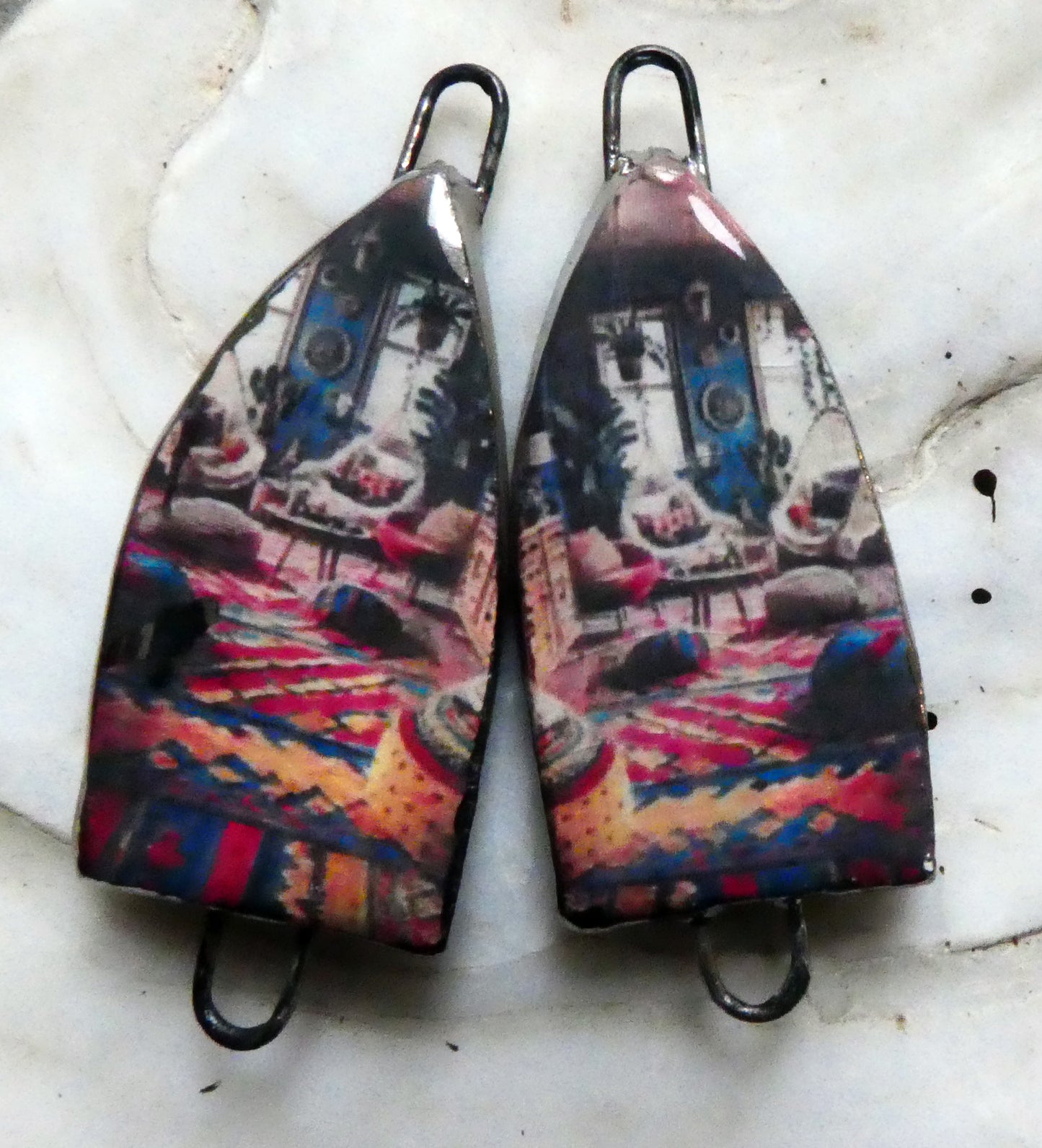 Ceramic Moroccan Mood Earring Connectors - #5