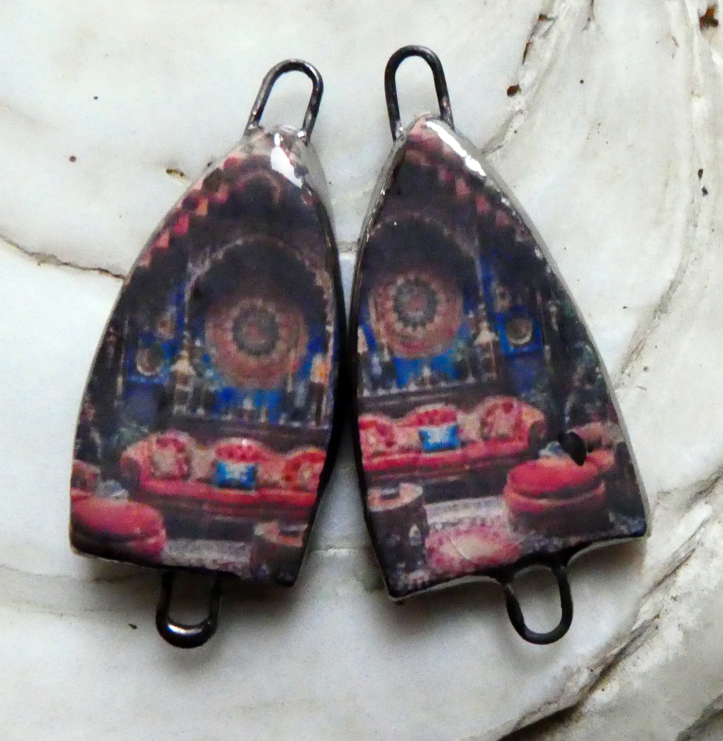 Ceramic Moroccan Mood Earring Connectors - #8