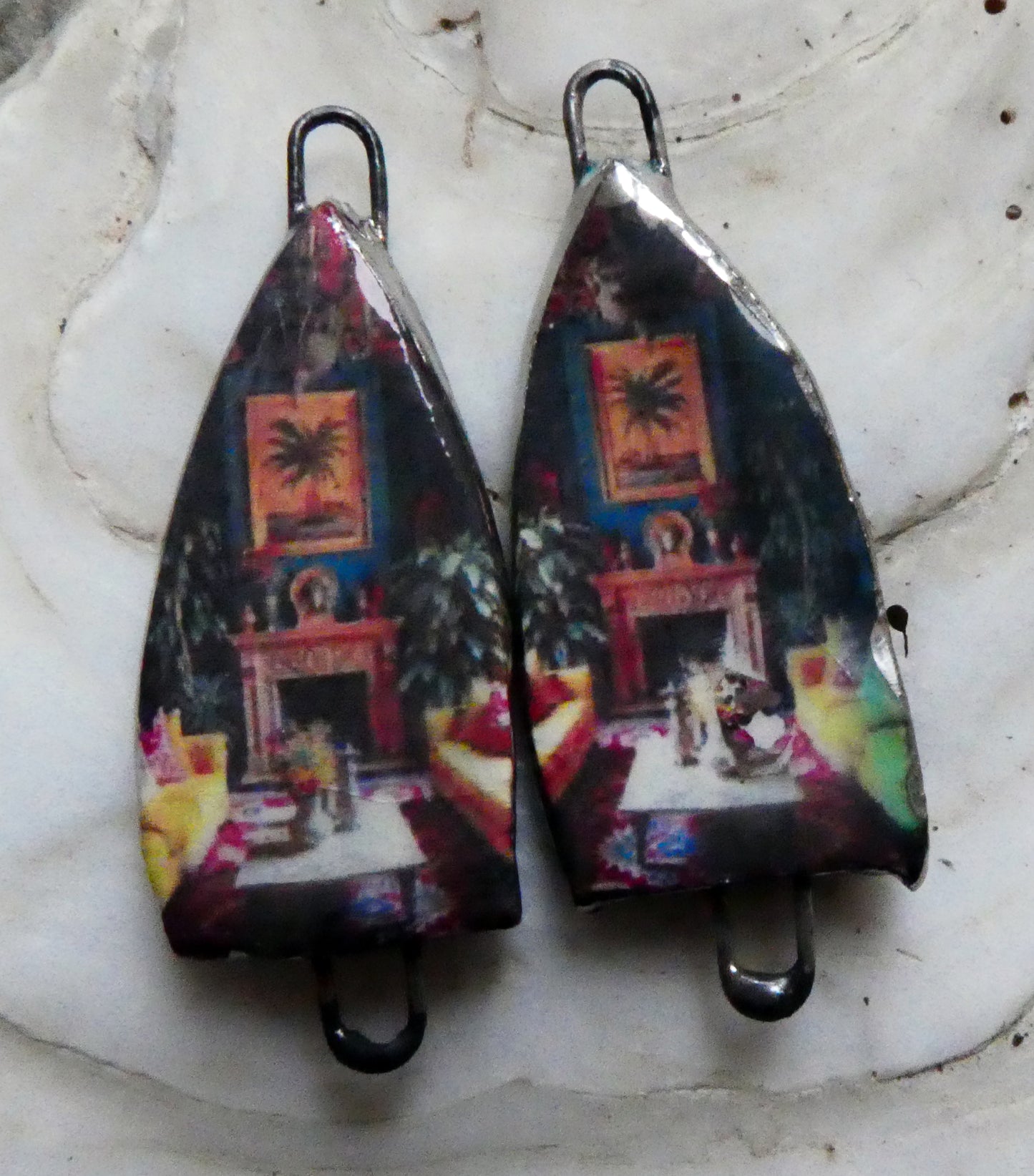 Ceramic Moroccan Mood Earring Connectors - #9