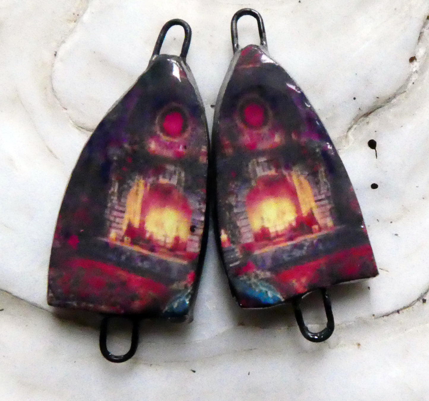Ceramic Moroccan Mood Earring Connectors - #10