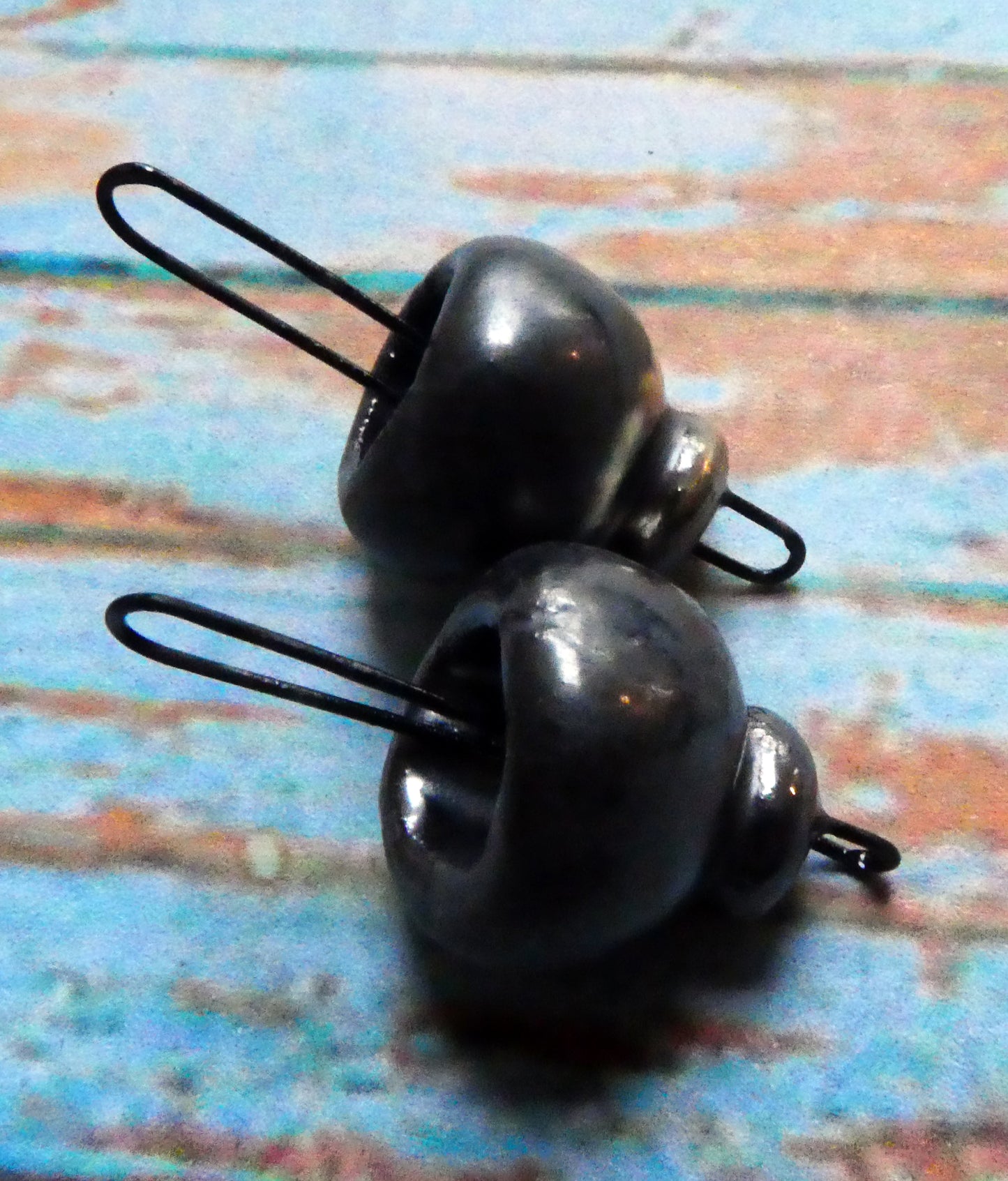 Ceramic Long Hoop Bead Cap Connectors - Pewter