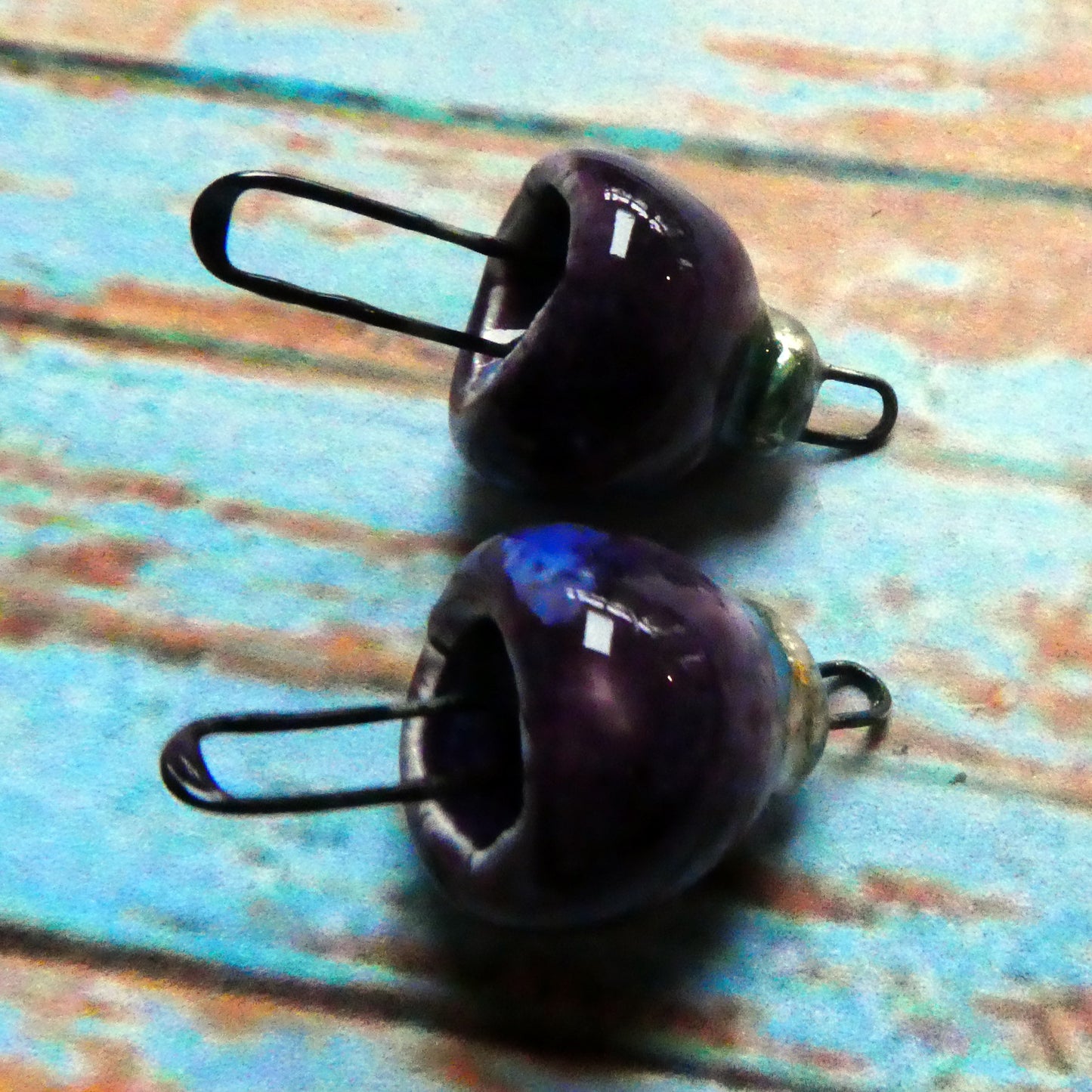 Ceramic Long Hoop Bead Cap Connectors - Royal Fantasy