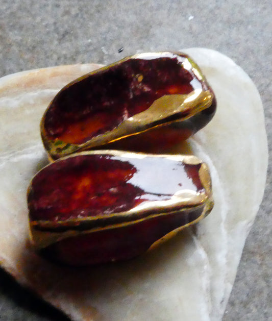 Ceramic Pinched Beads - Dragon Breath