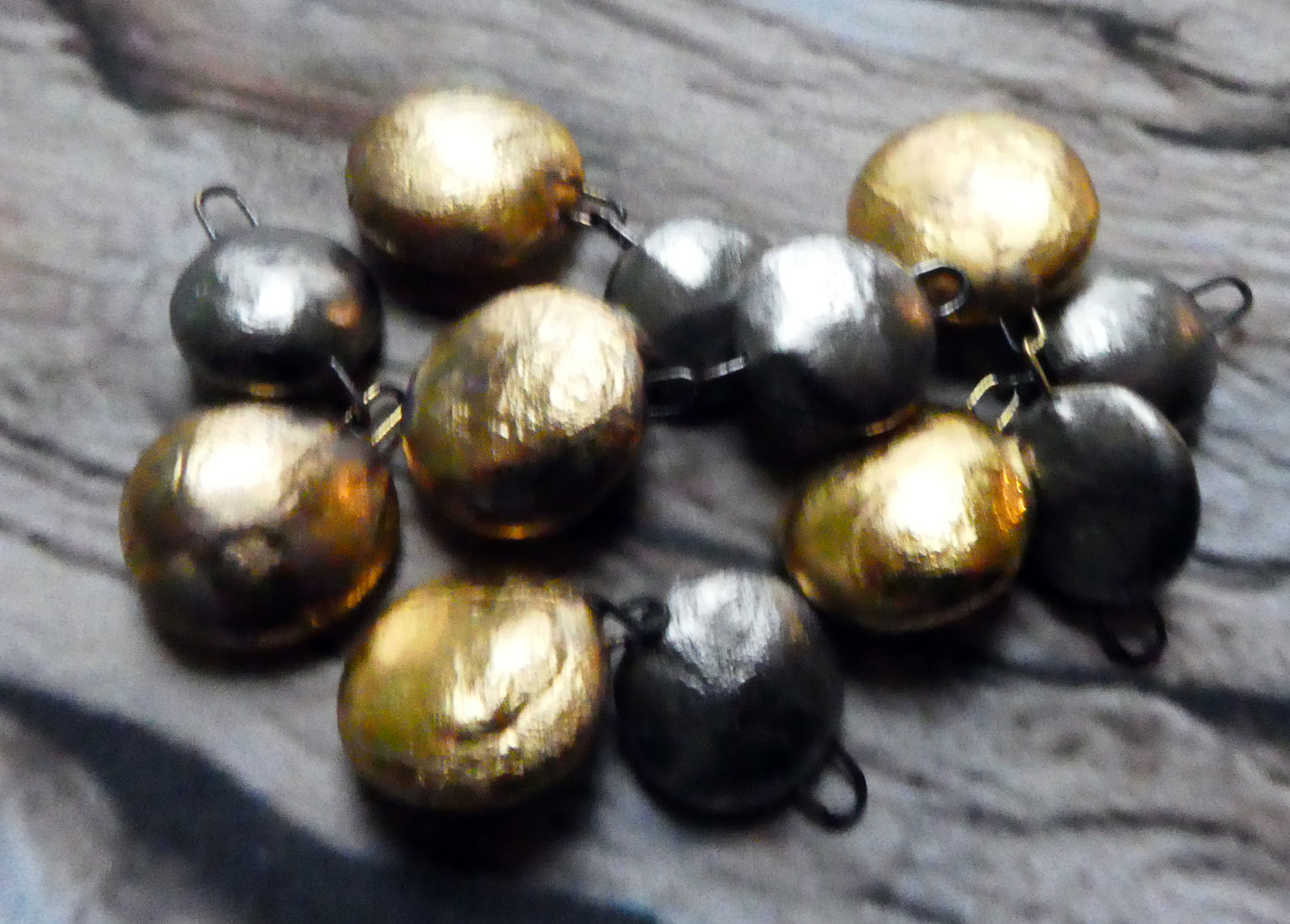 Ceramic Disc Dangles - Matte Platinum and Gold