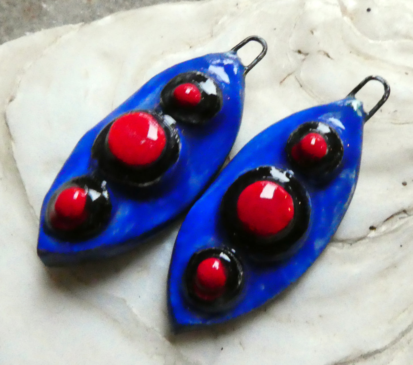 Ceramic Moulded Layered Disc Charms - #3
