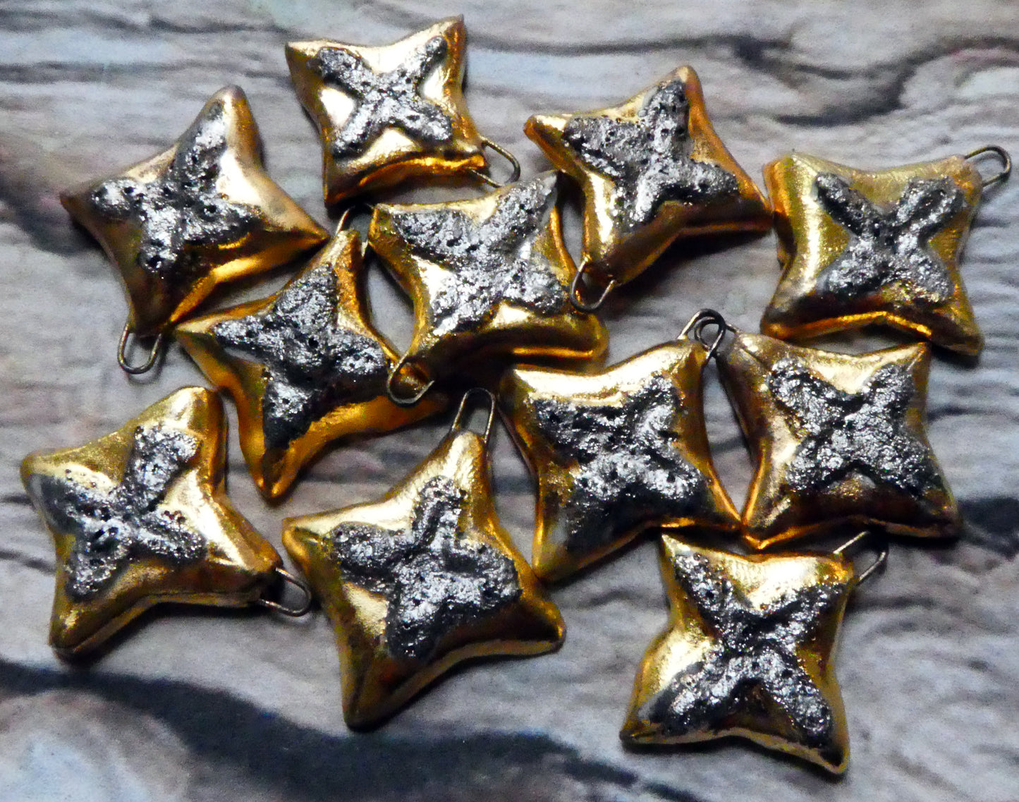 Ceramic Cross Charms - Platiunum and Gold