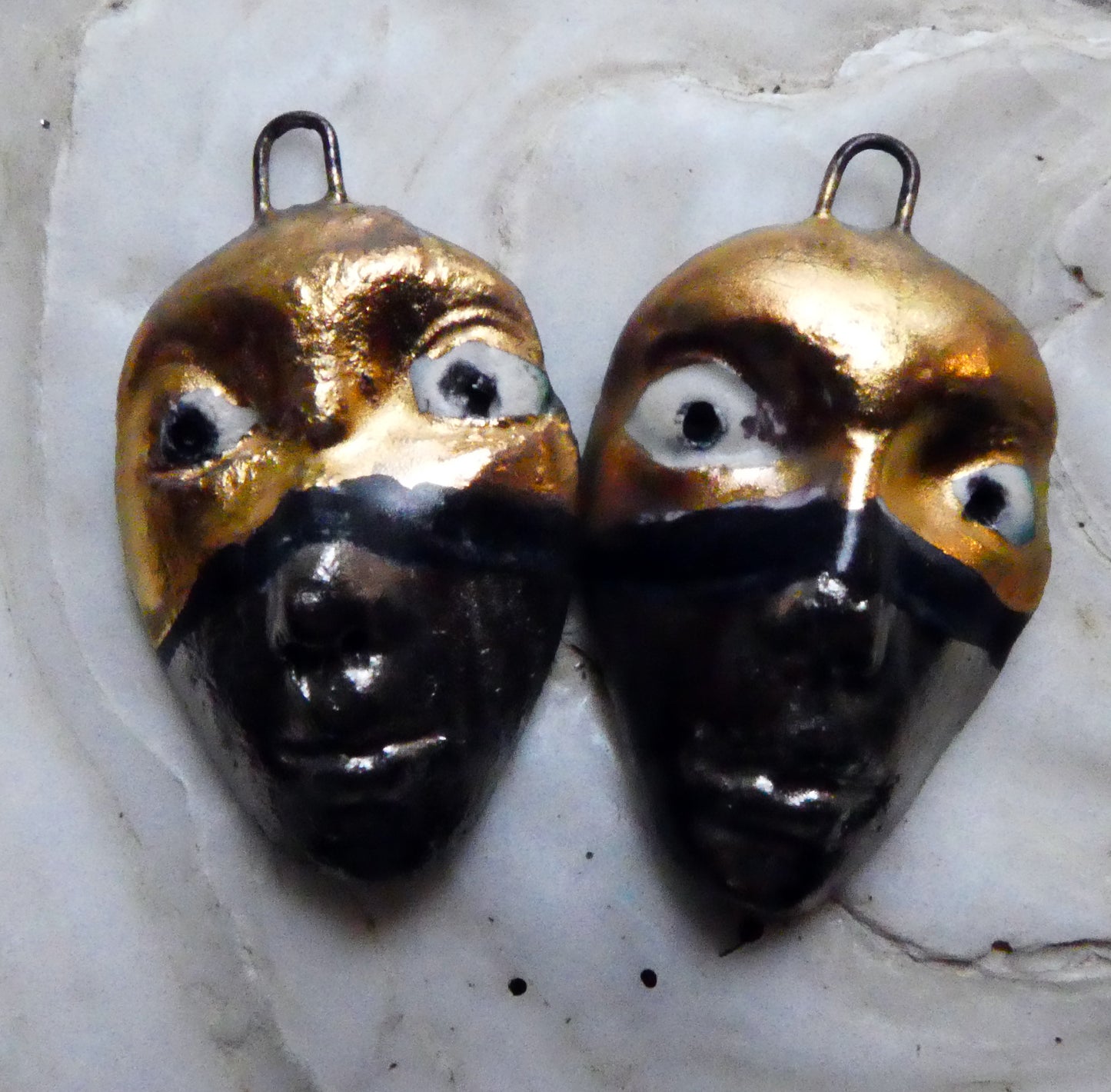 Ceramic Venetian Carnival Face Mask Charms #2