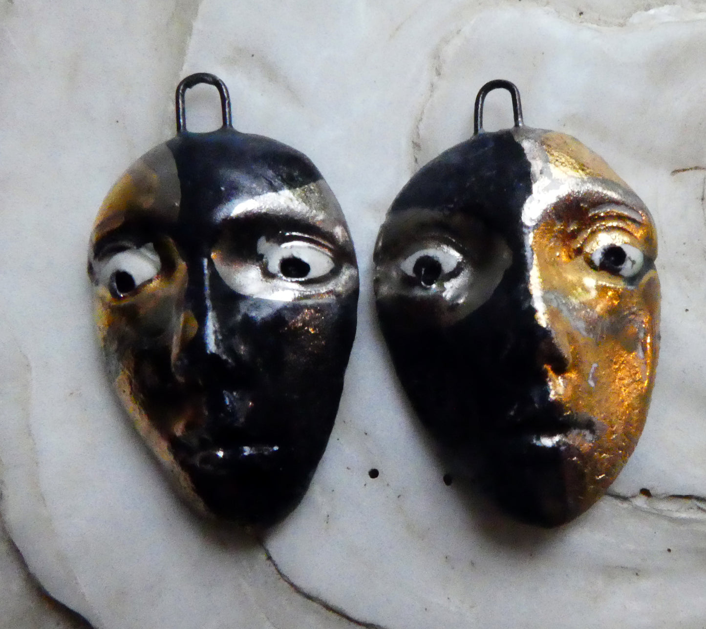 Ceramic Venetian Carnival Face Mask Charms #4
