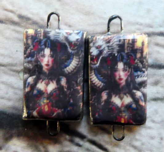 Ceramic Wondrous Women Earring Connectors - #2